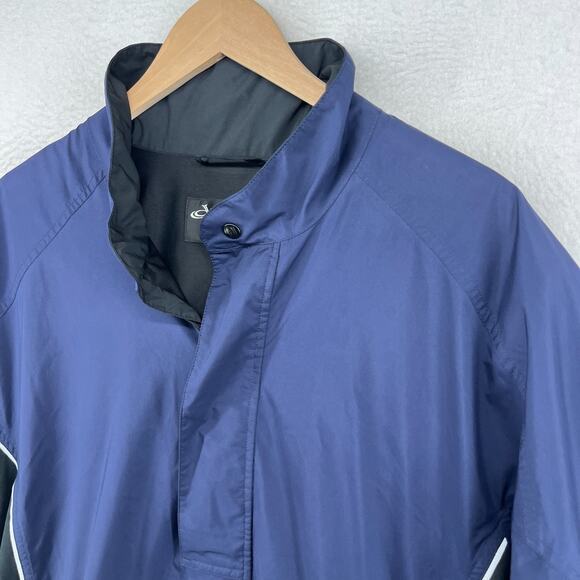 FOOTJOY Jacket Mens L DryJoys Golf Rain Windbreaker 1/4 Zip Short Sleeve Blue - Picture 6 of 15